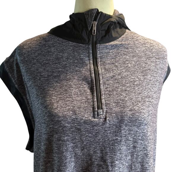 Lululemon Men's Sleeveless Half Zip Hoodie Vest, Heather Gray and Black, Large - Picture 3 of 7